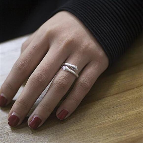 Come to My Arm 925 Sterling Silver Adjustable Hug Ring for Both Men and Women - Picture 6 of 7